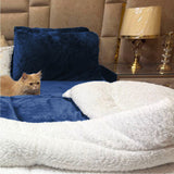 Fleece Sherpa Bedding Set-Navy