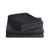 Black Luxury Embossed Stripe Duvet Cover