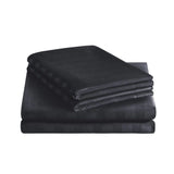 Black Emboss Luxury Stripe Comforter Set