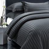 Charcoal Luxury Embossed Stripe Duvet Cover