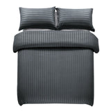 Charcoal Luxury Embossed Stripe Duvet Cover
