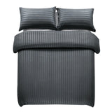 Charcoal Emboss Luxury Stripe Comforter Set