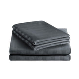 Charcoal Luxury Embossed Stripe Duvet Cover