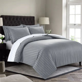 Grey Luxury Stripe Comforter Set