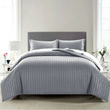 Grey Luxury Stripe Comforter Set