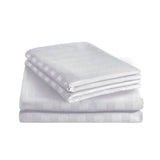 White Embossed Luxury Stripe Duvet Cover Set