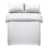 White Embossed Luxury Stripe Duvet Cover Set