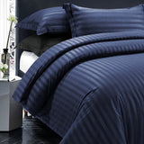 Blue Luxury Embossed Stripe Duvet Cover