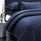 Blue Emboss Luxury Stripe Comforter Set