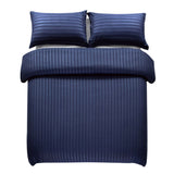 Blue Luxury Embossed Stripe Duvet Cover