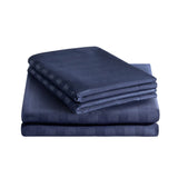 Blue Emboss Luxury Stripe Comforter Set
