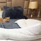 Fleece Sherpa Bedding Set-Charcoal