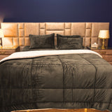 Fleece Sherpa Bedding Set-Coffee