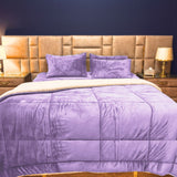 Fleece Sherpa Bedding Set-Lavender