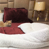 Fleece Sherpa Bedding Set-Burgundy