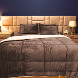 Fleece Sherpa Bedding Set-Coffee