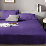 Fleece Sherpa Bedding Set-Plum