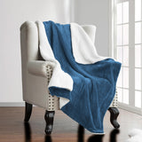 Fluffy Warm Sherpa Blanket Haze Blue