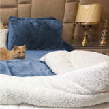 Fleece Sherpa Bedding Set-Haze Blue