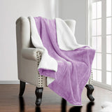 Fluffy Warm Sherpa Blanket Lavender
