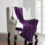 Fluffy Warm Sherpa Blanket Plum