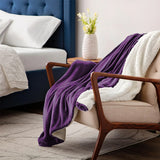Fluffy Warm Sherpa Blanket Plum