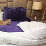 Fleece Sherpa Bedding Set-Plum