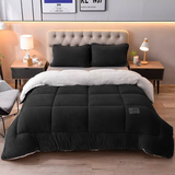 Luxury Soft Cozy Sherpa Comforter Black