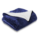 Fluffy  Warm Sherpa Blanket Navy Blue