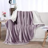 Fluffy Warm Sherpa Blanket Lavender