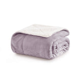 Fluffy Warm Sherpa Blanket Lavender