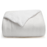 Fluffy Warm Sherpa Blanket White