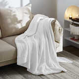 Fluffy Warm Sherpa Blanket White