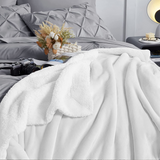 Fluffy Warm Sherpa Blanket White